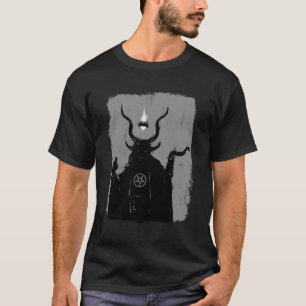 ルシファーライトベアラサタンのオカルトバプホメットヤギ Tシャツ