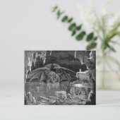 ルシファーヴィンテージウッドカット版木、銅版、版画ゴシックアート ポストカード (スタンド正面)