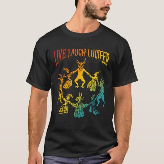 ルシファー 悪魔 サタニック お笑い ホラー Tシャツ (正面)