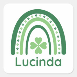 ルシンダネームクローバーボホーレインボー スクエアシール