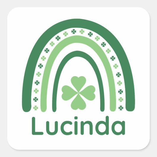 ルシンダネームクローバーボホーレインボー スクエアシール (正面)