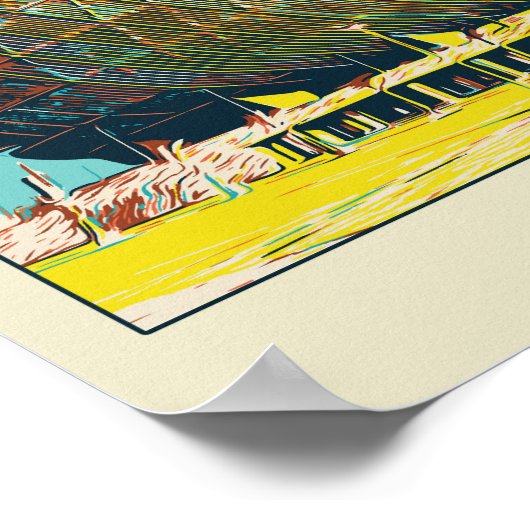 ルシールスタジアム建築イラストレーションカタール ポスター (角)