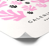 ルジャルダン01ボタニカルピンクとモダン金ゴールド葉 ポスター (角)