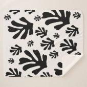 ルジャルダン02ボタニカル白黒葉モダンズ シェルパブランケット (正面(横))