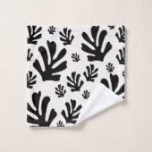 ルジャルダン02ボタニカル白黒葉モダンズ バスタオルセット (ウォッシュタオル)