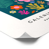 ルジャルダン05抽象芸術フラワーネイビーブルーフローラ ポスター (角)