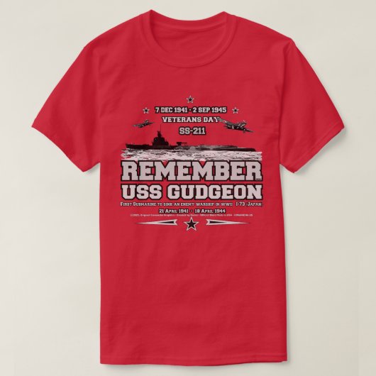 ルスグジオンSS211潜水艦退役軍人 Tシャツ (デザイン正面)