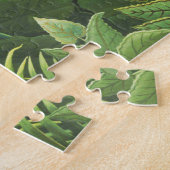 ルスソージャングルトロピカルライオンアートプリント植物学 ジグソーパズル (側面)