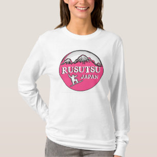 ルスツジャパンレディースピンクテーマスノーボーダーフード付きスウェットシャツ Tシャツ