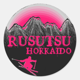 ルスツ北海道日本ピンクスキーシール ラウンドシール