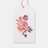 ルスティックな芍薬 エレガントなスクリプト ブライダルシャワー ギフトタグ (裏面)