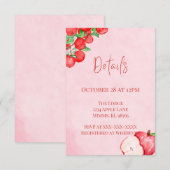 ルスティックアップルシャワーディテールカード – 赤い水彩画 エンクロージャーカード (正面/裏面)