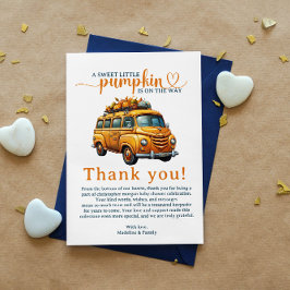 ルスティックオレンジトラック リトルパンプキンベイビーシャワー エンクロージャーカード