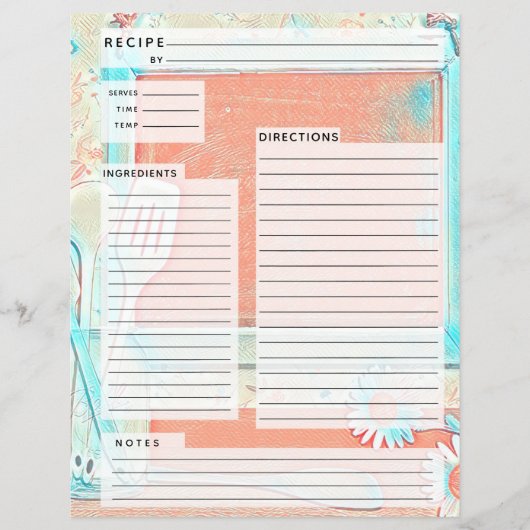 ルスティックカントリーバーラップレシピインサート (正面)