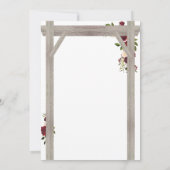 ルスティックガーデン バーガンディーブラッシュ フラワーブライダルシャワー 招待状 (裏面)