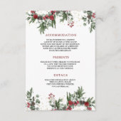 ルスティックパインのレッドフラワーのクリスマスウェディングの詳細 エンクロージャーカード (正面)