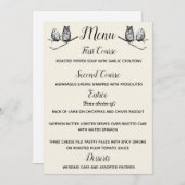 ルスティック ウッドランドフクロウのメニュー 招待状 (正面/裏面)