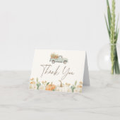 ルスティック オータム パンプキン ベイビー シャワー サンキューカード (正面)