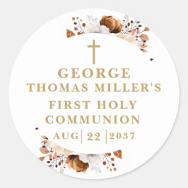 ルスティック オータム ボタニカル モダン ファースト コミュニオン ラウンドシール