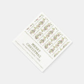 ルスティック グリーン ボタニカル クリスマス スタンダードカクテルナプキン (角)