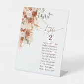 ルスティック テラコッタ ボーホー パンパス 卒業式 テーブル ナンバー 台座サイン (正面)