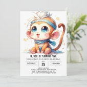 ルスティック デジタルサル 誕生日 招待状 (スタンド正面)