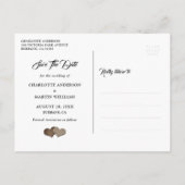 ルスティック ネイビーブルー メイソンジャー 結婚式 Save The Date 案内ポストカード (裏面)