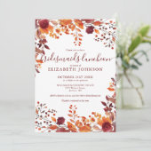 ルスティック バーガンディーのブライズメイドのランチョン招待状 招待状 (スタンド正面)