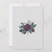 ルスティック バーガンディーレッド フローラル クリスマス パーティー 招待状 (裏面)