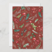 ルスティック バーガンディー ハッピー ホリデーズ フォリアージ アーチ フォト シーズンカード (裏面)