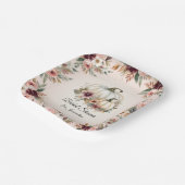 ルスティック バーガンディー 秋の花 フローラル パンプキン ブライダル シャワー ペーパープレート (傾斜あり)