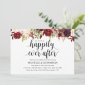 ルスティック バーガンディ ウェディング リハーサル ディナー 招待状 (スタンド正面)