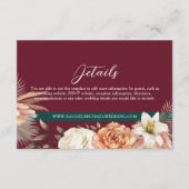 ルスティック バーガンディ ウェディング 詳細カード エンクロージャーカード (正面)