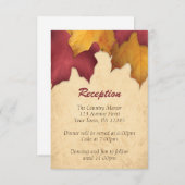 ルスティック バーガンディ ゴールド オータム レセプション カード (正面/裏面)