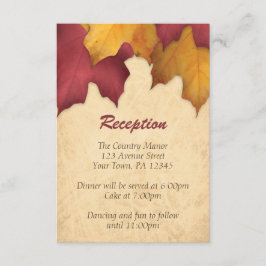 ルスティック バーガンディ ゴールド オータム レセプション カード