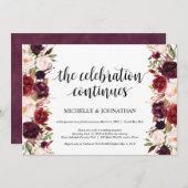 ルスティック バーガンディ フラワープラン 挙式 披露宴 招待状 (正面/裏面)