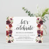 ルスティック バーガンディ フラワー エロープメント レセプション 招待状 (スタンド正面)