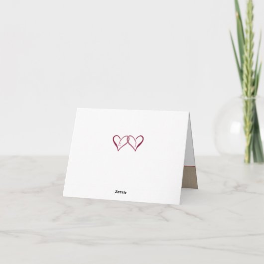 ルスティック バーガンディ フローラル ウェディング サンクスノート 3979 サンキューカード (裏面)