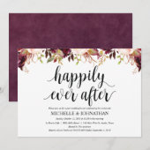 ルスティック バーガンディ ポストウェディング インビテーション カード (正面/裏面)