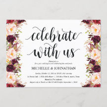 ルスティック バーガンディ ポストウェディング インビテーション カード