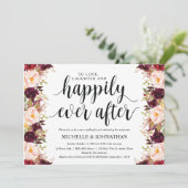 ルスティック バーガンディ ポストウェディング インビテーション カード (スタンド正面)