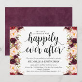 ルスティック バーガンディ ポストウェディング インビテーション カード (正面/裏面)