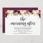 ルスティック バーガンディ ポストウェディング インビテーション カード (正面/裏面)