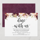 ルスティック バーガンディ ポスト ウェディング インビテーション カード (正面/裏面)