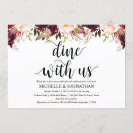 ルスティック バーガンディ ポスト ウェディング インビテーション カード