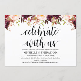 ルスティック バーガンディ ポスト ウェディング インビテーション カード