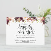 ルスティック バーガンディ ポスト ウェディング インビテーション カード (スタンド正面)