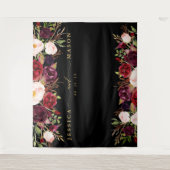 ルスティック バーガンディ マルサラ ゴールド バックドロップ フォトブース タペストリー (正面)