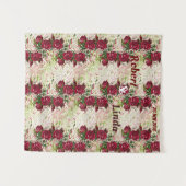 ルスティック バーガンディ マロン ローズ ウェディング バックドロップ タペストリー (正面(横))