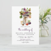 ルスティック パープル フィグ メイソンジャー オールインワン ウェディング 招待状 (スタンド正面)